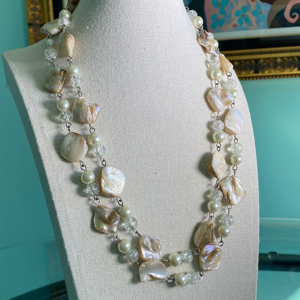 Double Mother of Pearl Layered Necklace
